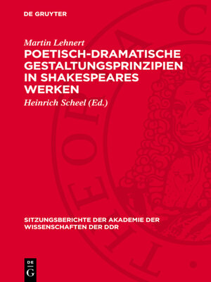 cover image of Poetisch-dramatische Gestaltungsprinzipien in Shakespeares Werken